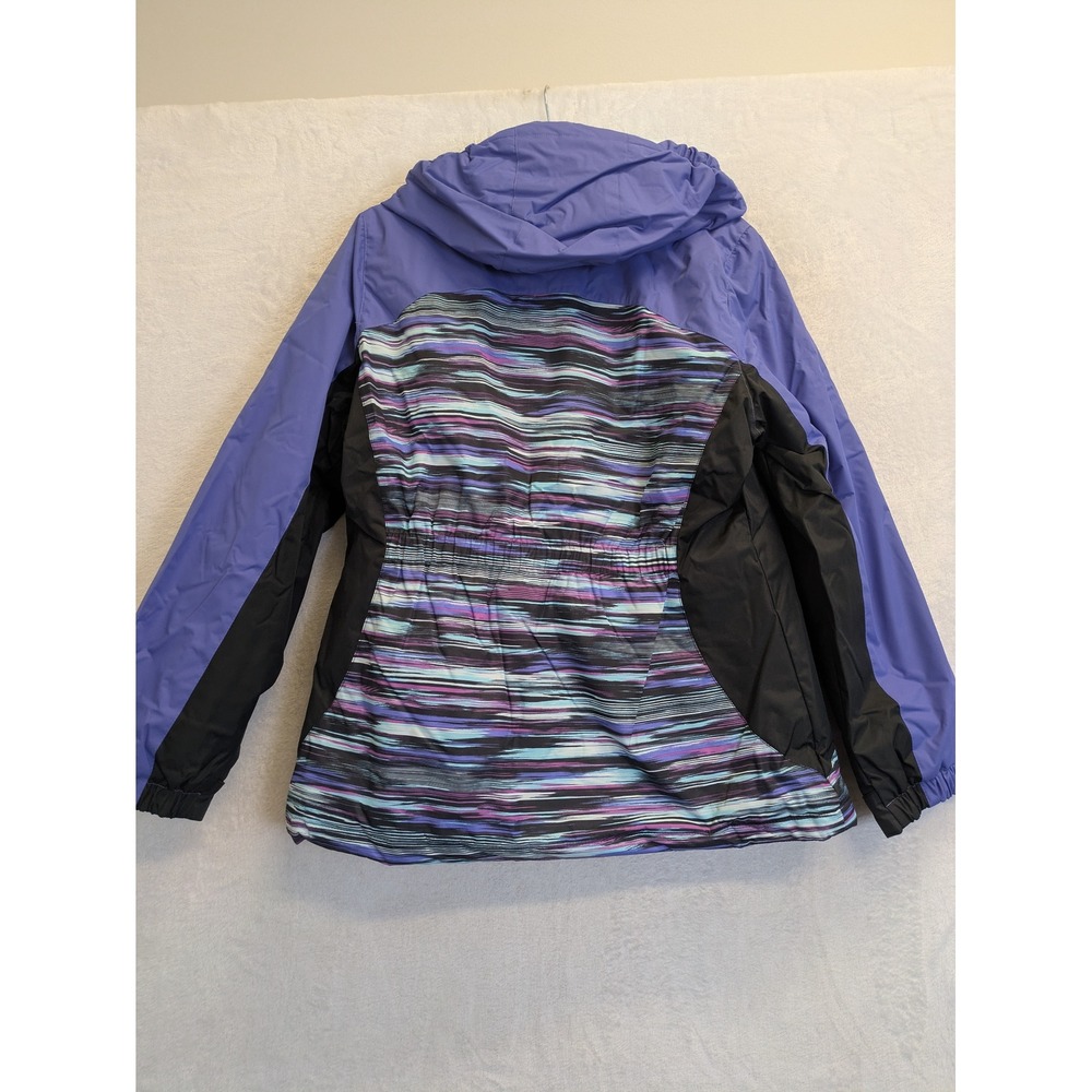 Stoic Girls Ski Jacket Floral Print Purple Black Blue Size‎ XL 16 Hooded Lined - Picture 7 of 8